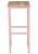 Classic Bar Stool - square profile metal frame powder-coated in english pink with whitewash hardwood seat