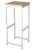 Classic Bar Stool - square profile metal frame powder-coated in gloss white with whitewash hardwood seat