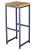Classic Bar Stool - square profile metal frame powder-coated in ocean with natural hardwood seat