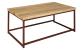 Coffee Table - square profile metal frame in powder-coated antique cooper with natural hardwood top