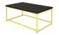 Coffee Table - square profile metal frame in powder-coated meadow with charcoal hardwood top