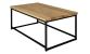 Coffee Table - square profile metal frame in powder-coated piano black with natural hardwood top