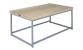 Coffee Table - square profile metal frame in powder-coated shaker blue with whitewash hardwood top
